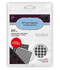 Black foam square tape to create dimension to paper projects