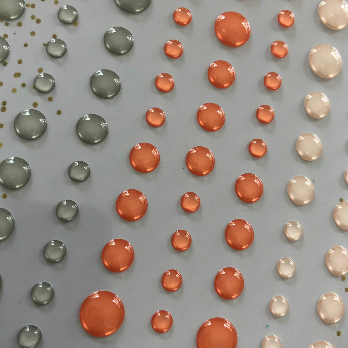 Fussy Peach Clear Enamel Dots