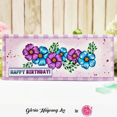 Spring Bouquet Slimline Digital Stamps