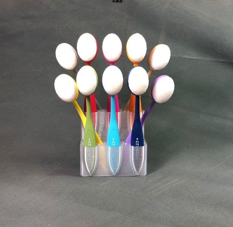 Peacock Blender Brush and Tool Caddy