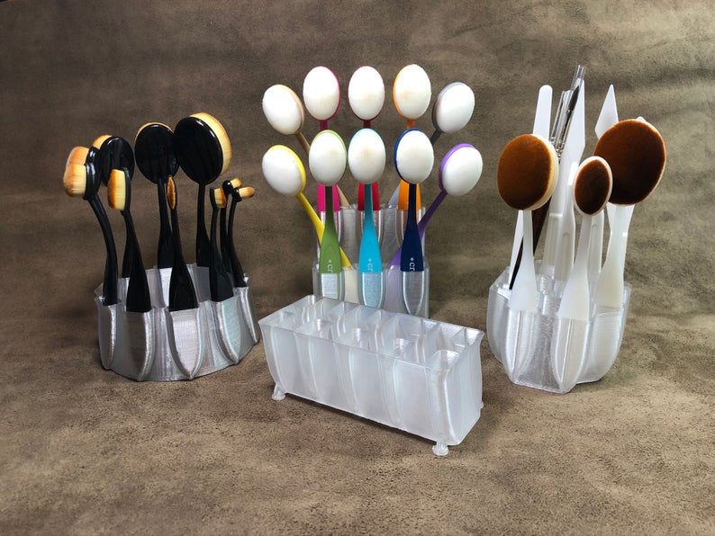 Peacock Blender Brush and Tool Caddy