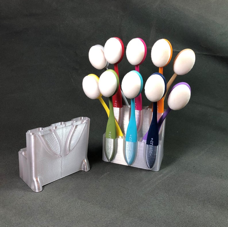 Peacock Blender Brush and Tool Caddy