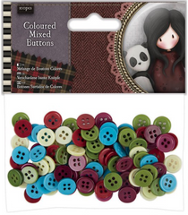 Santoro Gorjuss Tweed Mixed Buttons 100 Pkg.