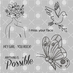 Hey Girl Digital Stamps