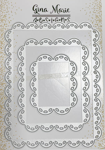 Thick Scalloped Stitched Rectangle Dies