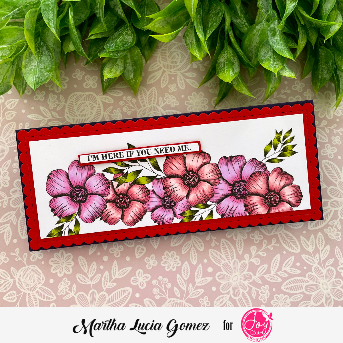 Spring Bouquet Slimline Digital Stamps