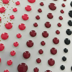 Poinsettia Glass Clear Enamel  Dots