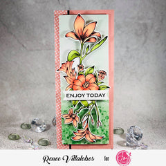 Spring Bouquet Slimline Digital Stamps