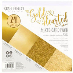 Gold Hearted Mixed Card Pack 6 x 6 - Craft Perfect Tonic Studios