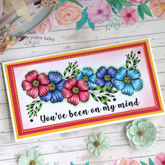 Spring Bouquet Slimline Digital Stamps