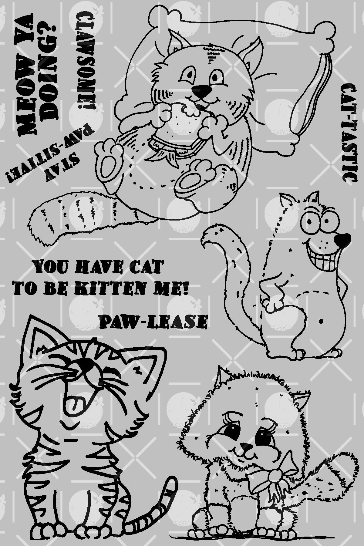 Cutie Meow Pre Ink Stamp / “可爱喵咪” 印章 / Cop Kucing Comel/ Pra-Dakwat Cop