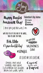 clear stamps of valentine sentiments and snarky sentiments anti-valentines