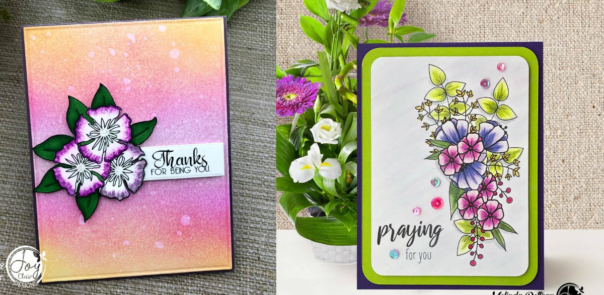 Cards created with clear stamps and digital stamps perfect for all seasons.